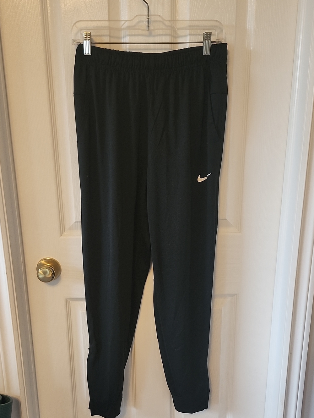 Nike Black Track Pants with White Swoosh